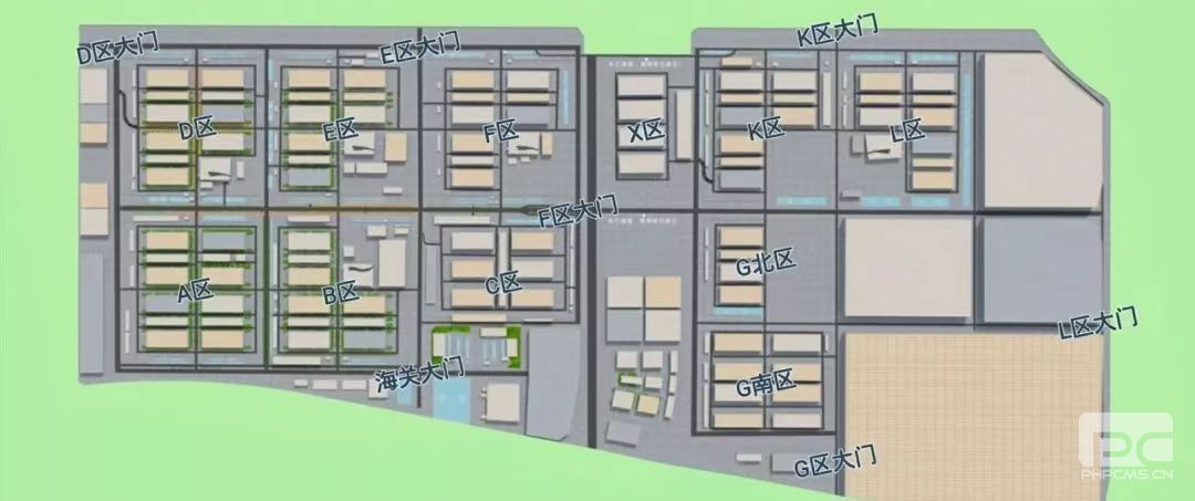 郑州港区富士康各区平面地图（鸟瞰图）